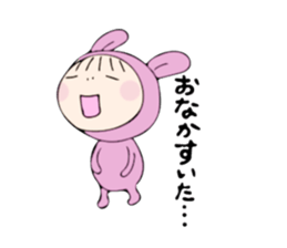 rabbit costume Mokomoko-minachan sticker #9243673