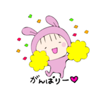 rabbit costume Mokomoko-minachan sticker #9243674