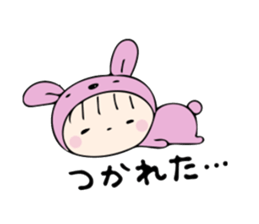 rabbit costume Mokomoko-minachan sticker #9243676