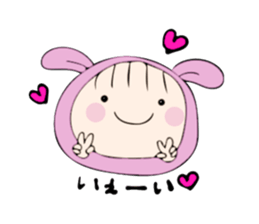 rabbit costume Mokomoko-minachan sticker #9243677