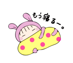 rabbit costume Mokomoko-minachan sticker #9243678