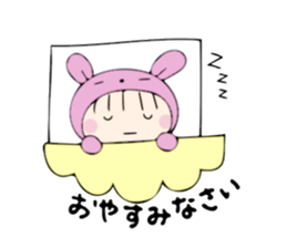 rabbit costume Mokomoko-minachan sticker #9243679