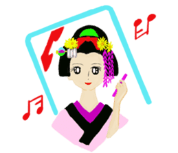 Colorful kimono beauty sticker #9246088
