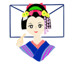 Colorful kimono beauty sticker #9246089