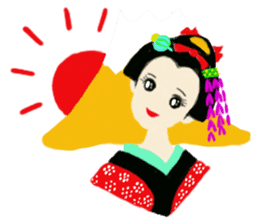 Colorful kimono beauty sticker #9246091