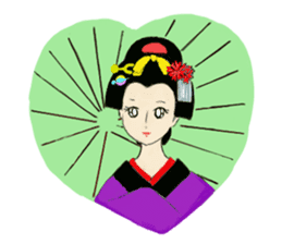 Colorful kimono beauty sticker #9246094