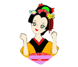 Colorful kimono beauty sticker #9246095
