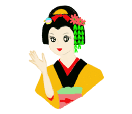 Colorful kimono beauty sticker #9246100