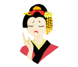 Colorful kimono beauty sticker #9246101