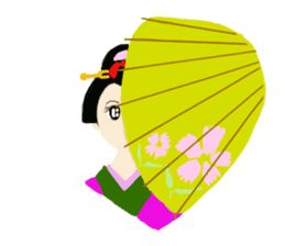 Colorful kimono beauty sticker #9246107