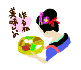 Colorful kimono beauty sticker #9246114