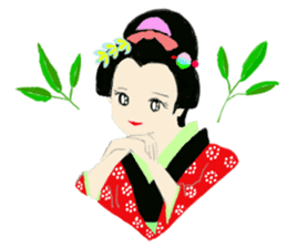 Colorful kimono beauty sticker #9246117