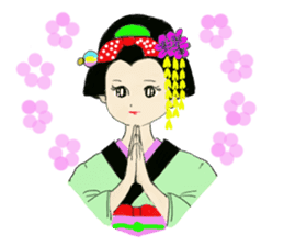 Colorful kimono beauty sticker #9246118