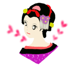 Colorful kimono beauty sticker #9246120