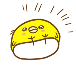 Masochistic baby chick invitation answer sticker #9246439