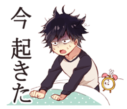 Black hair glasses men's everyday sticker #9247575