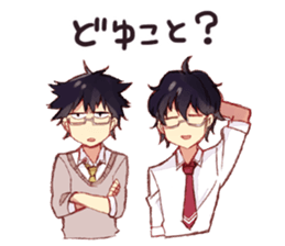 Black hair glasses men's everyday sticker #9247580