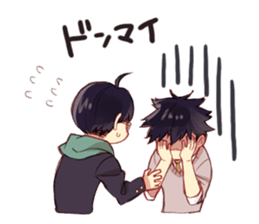 Black hair glasses men's everyday sticker #9247590