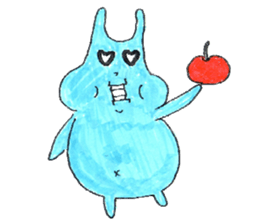 good luck blue rabbit 5 sticker #9248298