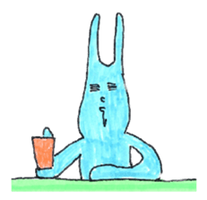 good luck blue rabbit 5 sticker #9248301