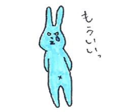 good luck blue rabbit 5 sticker #9248306