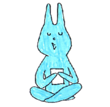 good luck blue rabbit 5 sticker #9248307