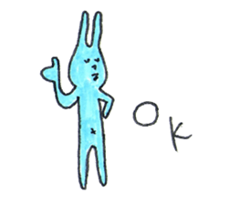 good luck blue rabbit 5 sticker #9248310