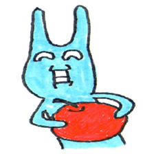 good luck blue rabbit 5 sticker #9248321