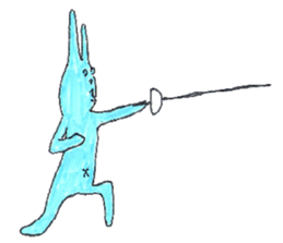 good luck blue rabbit 5 sticker #9248326