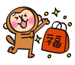 New Year stickers of lively monkey sticker #9250620