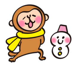 New Year stickers of lively monkey sticker #9250646