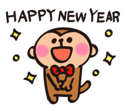 Cute Monkey New Year Sticker sticker #9250970