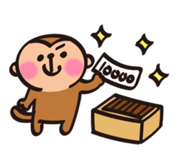 Cute Monkey New Year Sticker sticker #9250972