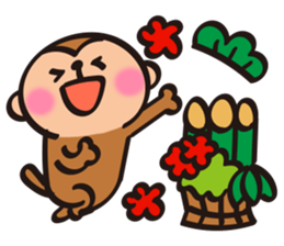 Cute Monkey New Year Sticker sticker #9250999