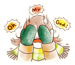 Girls and Winter and Watercolor sticker #9252427