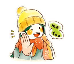 Girls and Winter and Watercolor sticker #9252430