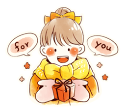 Girls and Winter and Watercolor sticker #9252433