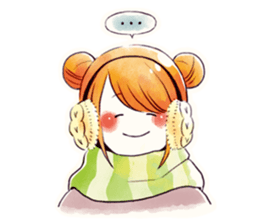 Girls and Winter and Watercolor sticker #9252437