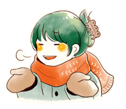 Girls and Winter and Watercolor sticker #9252442