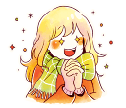 Girls and Winter and Watercolor sticker #9252444