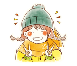 Girls and Winter and Watercolor sticker #9252445