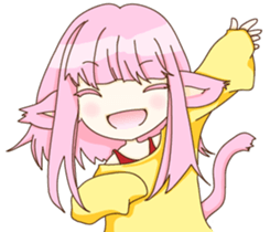 Cat girl Yu & Cat boy Black sticker #9261177