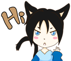 Cat girl Yu & Cat boy Black sticker #9261179