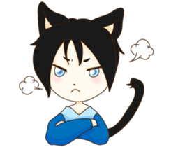 Cat girl Yu & Cat boy Black sticker #9261182