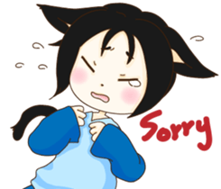 Cat girl Yu & Cat boy Black sticker #9261194