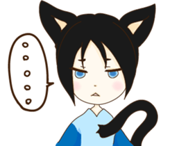 Cat girl Yu & Cat boy Black sticker #9261209