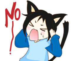 Cat girl Yu & Cat boy Black sticker #9261214