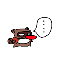 Drunken racoon dog (English) sticker #9261617