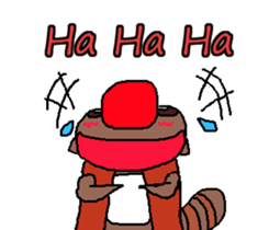 Drunken racoon dog (English) sticker #9261627