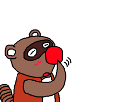 Drunken racoon dog (English) sticker #9261633
